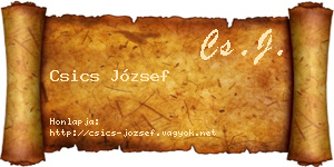 Csics József névjegykártya